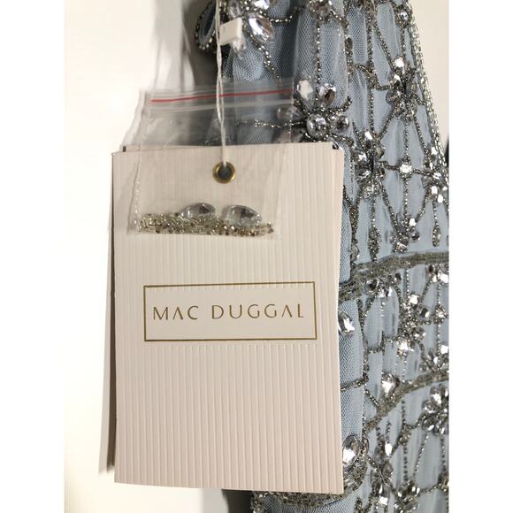 Mac Duggal A93744 Dress Embellished Mesh V Sleeveless Gown NWT 12 - Picture 7 of 11